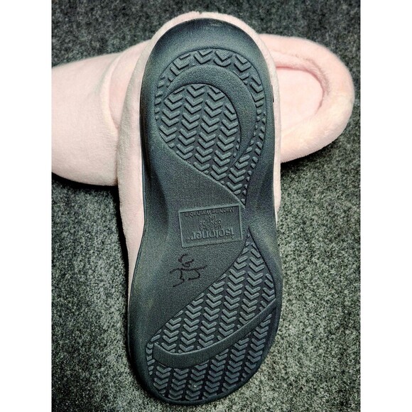 ISOTONER Eco Comfort hoodback Women's Slippers Memory Foam PINK Size 7.5-8 - Picture 14 of 15